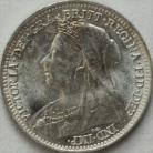 THREEPENCES SILVER 1897  VICTORIA BU