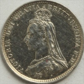 THREEPENCES SILVER 1888  VICTORIA  GEF