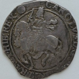 CHARLES I 1641 -1643 CHARLES I Halfcrown tower mint group 4 foreshortened horse mm triangle in circle  GVF