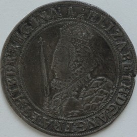 HALF CROWNS 1601  ELIZABETH I 7TH ISSUE FINE SILVER MM 1 S2583 GVF