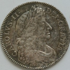 HALF CROWNS 1676  CHARLES II 4TH BUST OCTAVO GEF