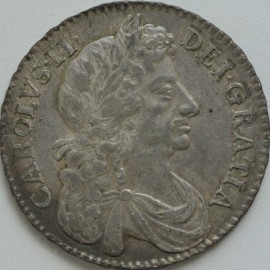 HALF CROWNS 1677  CHARLES II 4TH BUST NONO ESC 479 GVF