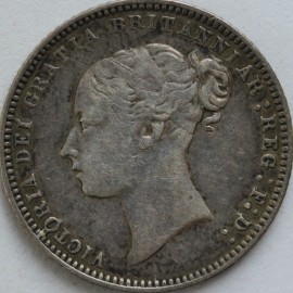 SIXPENCES 1872  VICTORIA DIE NO 13  NVF