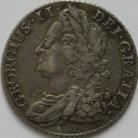 SHILLINGS 1745  GEORGE II ROSES 45 OVER 34 TINY DIG ON OBVERSE SCARCE GVF