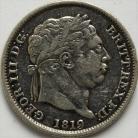 SHILLINGS 1819  GEORGE III 9 OVER 8 VERY SCARCE VF