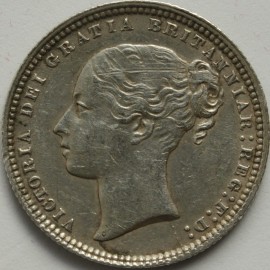 SHILLINGS 1873  VICTORIA DIE NO 11 - SCRATCHES ON HEAD GVF