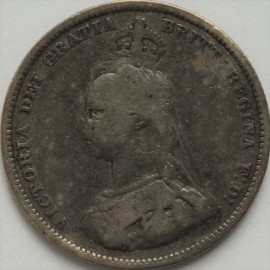 SHILLINGS 1889  VICTORIA SMALL HEAD RARE F