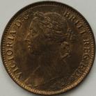 FARTHINGS 1881  VICTORIA 3 BERRIES UNC LUS