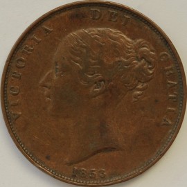 PENNIES 1853  VICTORIA ORN TRIDENT GVF