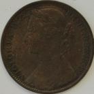 PENNIES 1875 H VICTORIA WIDE DATE F85 GVF