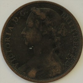 PENNIES 1876 H VICTORIA WIDE DATE F87 RARE NVF