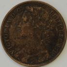 PENNIES 1877  VICTORIA F91 WIDE DATE NEF