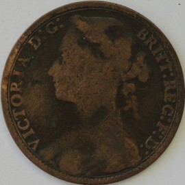 PENNIES 1879  VICTORIA NARROW DATE VERY SCARCE F