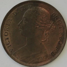 PENNIES 1884  VICTORIA F119 SPOTS ON REVERSE  GEF LUS