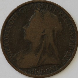 PENNIES 1895  VICTORIA 2MM GAP EXTREMELY RARE  F