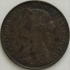 HALFPENCE 1861  VICTORIA F275 NO LCW GVF