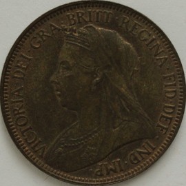 HALFPENCE 1896  VICTORIA LOW TIDE F371 SCARCE GEF