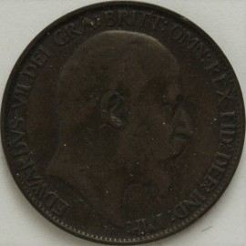 HALFPENCE 1902  EDWARD VII LOW TIDE RARE  GF