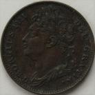 FARTHINGS 1823  GEORGE IV ROMAN I IN DATE VERY SCARCE GVF