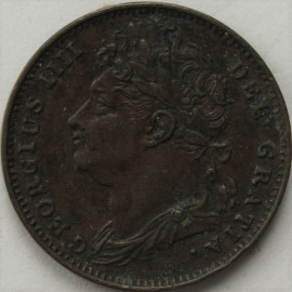 FARTHINGS 1823  GEORGE IV ROMAN I IN DATE VERY SCARCE GVF