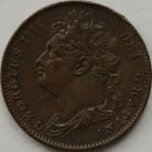 FARTHINGS 1825  GEORGE IV LEAF RIBS RAISED NEF