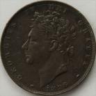 FARTHINGS 1826  GEORGE IV 2ND HEAD PLAIN I IN DATE VERY RARE GVF