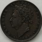 FARTHINGS 1827  GEORGE IV SCARCE GVF