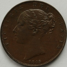 FARTHINGS 1845  VICTORIA SCARCE  GVF