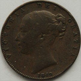 FARTHINGS 1849  VICTORIA RARE GF