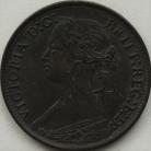 FARTHINGS 1865  VICTORIA 5 OVER 2 EF