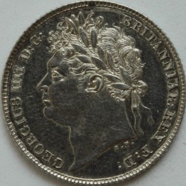 SIXPENCES 1824  GEORGE IV 1ST HEAD 2ND REVERSE GEF