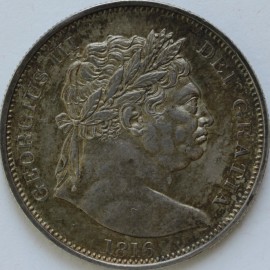 HALF CROWNS 1816  GEORGE III LARGE HEAD EF