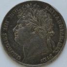 HALF CROWNS 1824  GEORGE IV 1ST BUST 2ND REVERSE (EDGE KNOCK) GVF