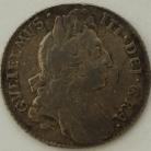 SIXPENCES 1696  WILLIAM III 1ST BUST EARLY HARP NVF/GF