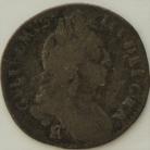 SIXPENCES 1696 B WILLIAM III BRISTOL. 1ST BUST EARLY HARP B OVER E ESC 1535A SCARCE F