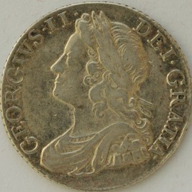 SHILLINGS 1741  GEORGE II ROSES VF