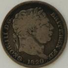 SHILLINGS 1820  GEORGE III LARGE 0 IN 20 GF