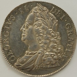 CROWNS 1750  GEORGE II OLD HEAD V QUARTO SCARCE IN THIS GRADE GEF