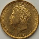 SOVEREIGNS 1827  GEORGE IV GEORGE IV SCARCE NEF