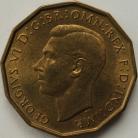 THREEPENCES BRASS 1938  GEORGE VI SCARCE BU