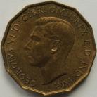 THREEPENCES BRASS 1938  GEORGE VI SCARCE SUPERB UNC.T.