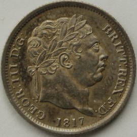 SHILLINGS 1817  GEORGE III SUPERB TONED  UNC