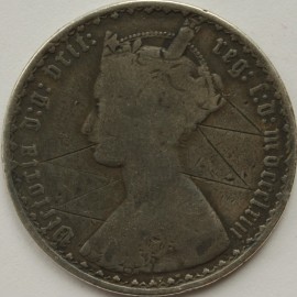 FLORINS 1863  VICTORIA EXTREMELY RARE - SCRATCHES ON OBVERSE F
