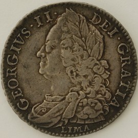 HALF CROWNS 1746  GEORGE II LIMA  GVF/NEF