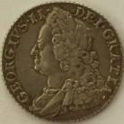 SHILLINGS 1750  GEORGE II 5 OVER 4 IN DATE ESC1732 GVF