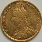 HALF SOVEREIGNS 1892  VICTORIA JUB HEAD SHIELD NEF