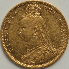 HALF SOVEREIGNS 1892  VICTORIA JUB HEAD SHIELD NEF