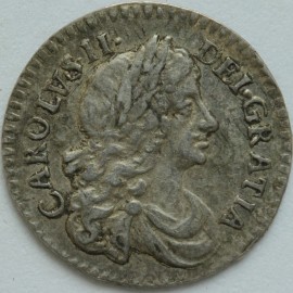 MAUNDY TWOPENCES 1676  CHARLES II  GVF