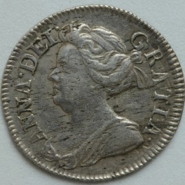 MAUNDY TWOPENCES 1710  ANNE  GVF