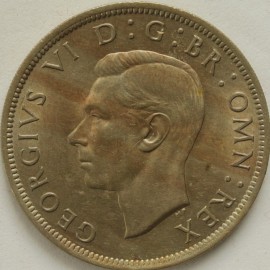 HALF CROWNS 1949  GEORGE VI SCARCE GOLD TONED  UNC